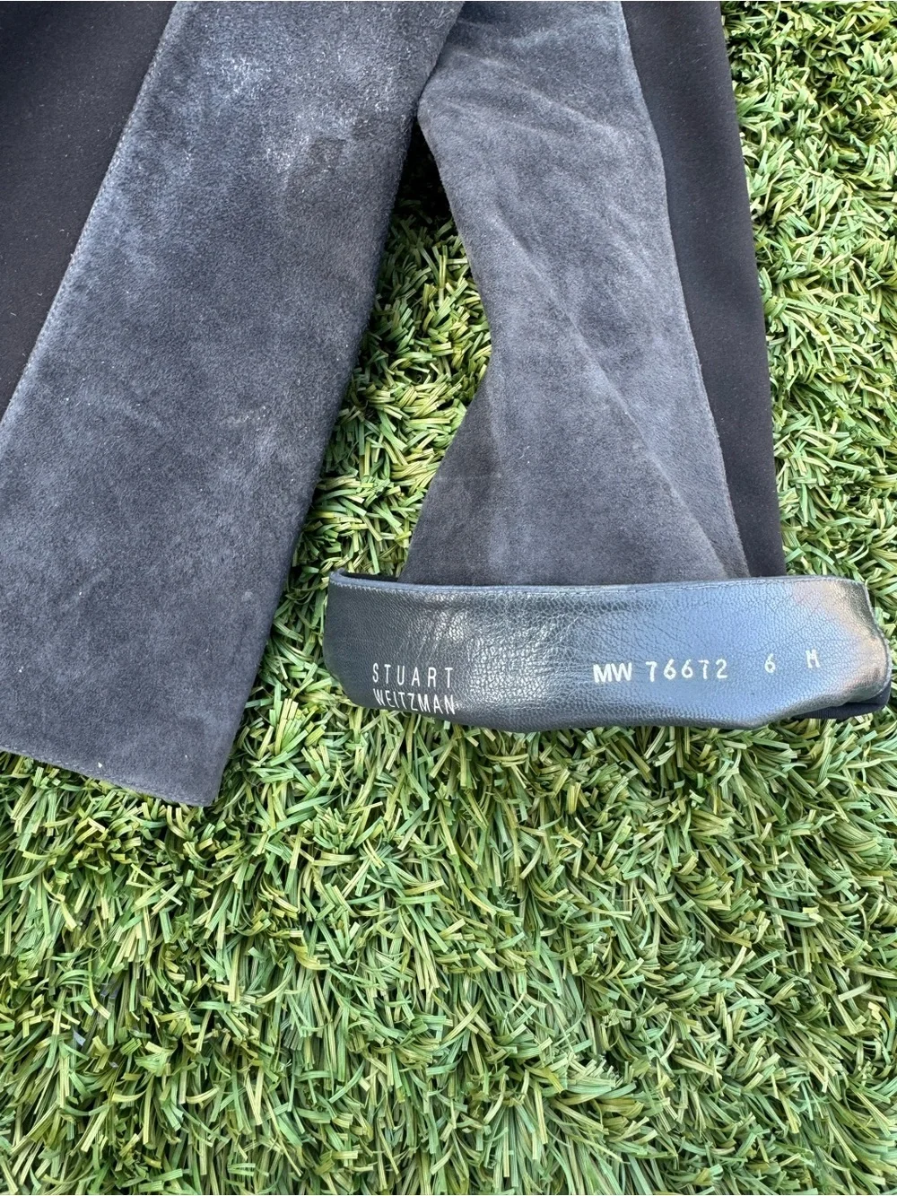 Stuart Weitzman Gray Suede Over-the-Knee Platform Boots